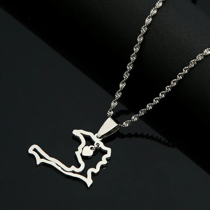 Stainless Steel Haiti Heart Map Necklace – Haitian Pride Jewelry - JerseyPro