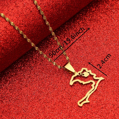 Stainless Steel Haiti Heart Map Necklace – Haitian Pride Jewelry - JerseyPro