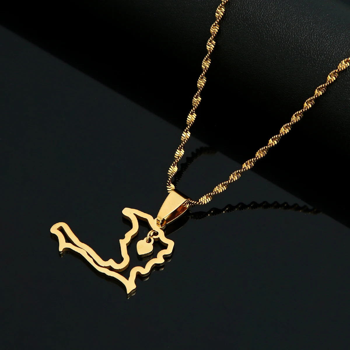 Stainless Steel Haiti Heart Map Necklace – Haitian Pride Jewelry - JerseyPro