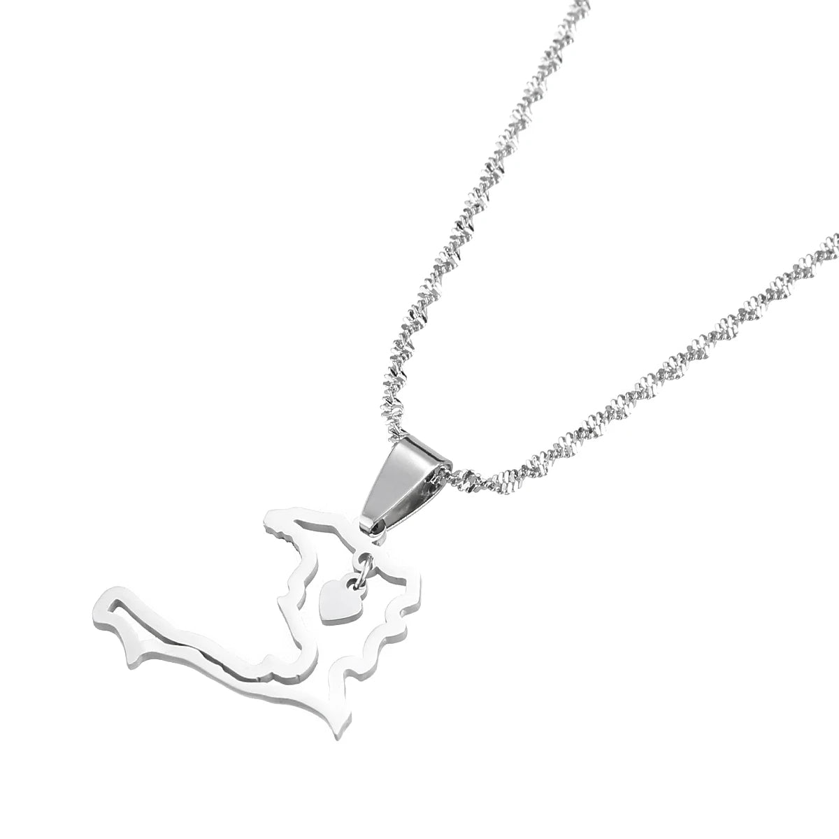 Stainless Steel Haiti Heart Map Necklace – Haitian Pride Jewelry - JerseyPro