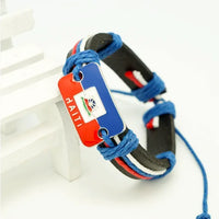Handmade Haiti Flag Leather Bracelet – Authentic Haitian Pride Charm - JerseyPro